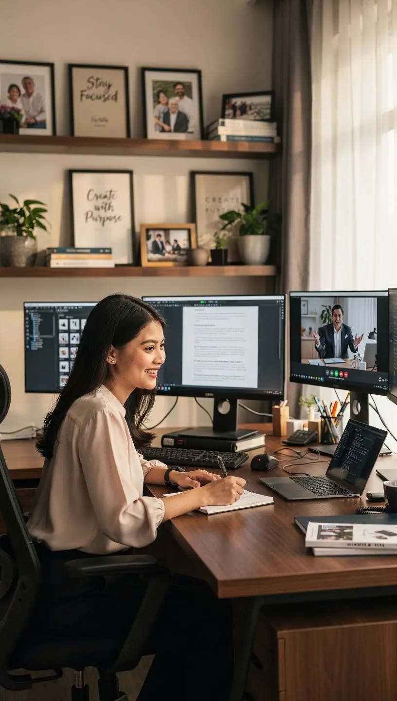 A high-quality camera setup focused on a speaker delivering a presentation at a conference.