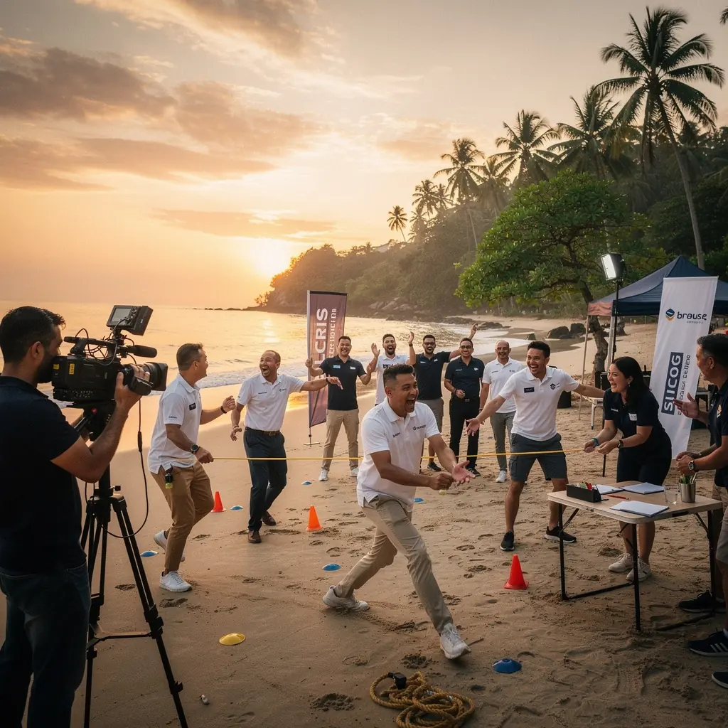 A skilled video editor working on a computer, enhancing footage for a business presentation.