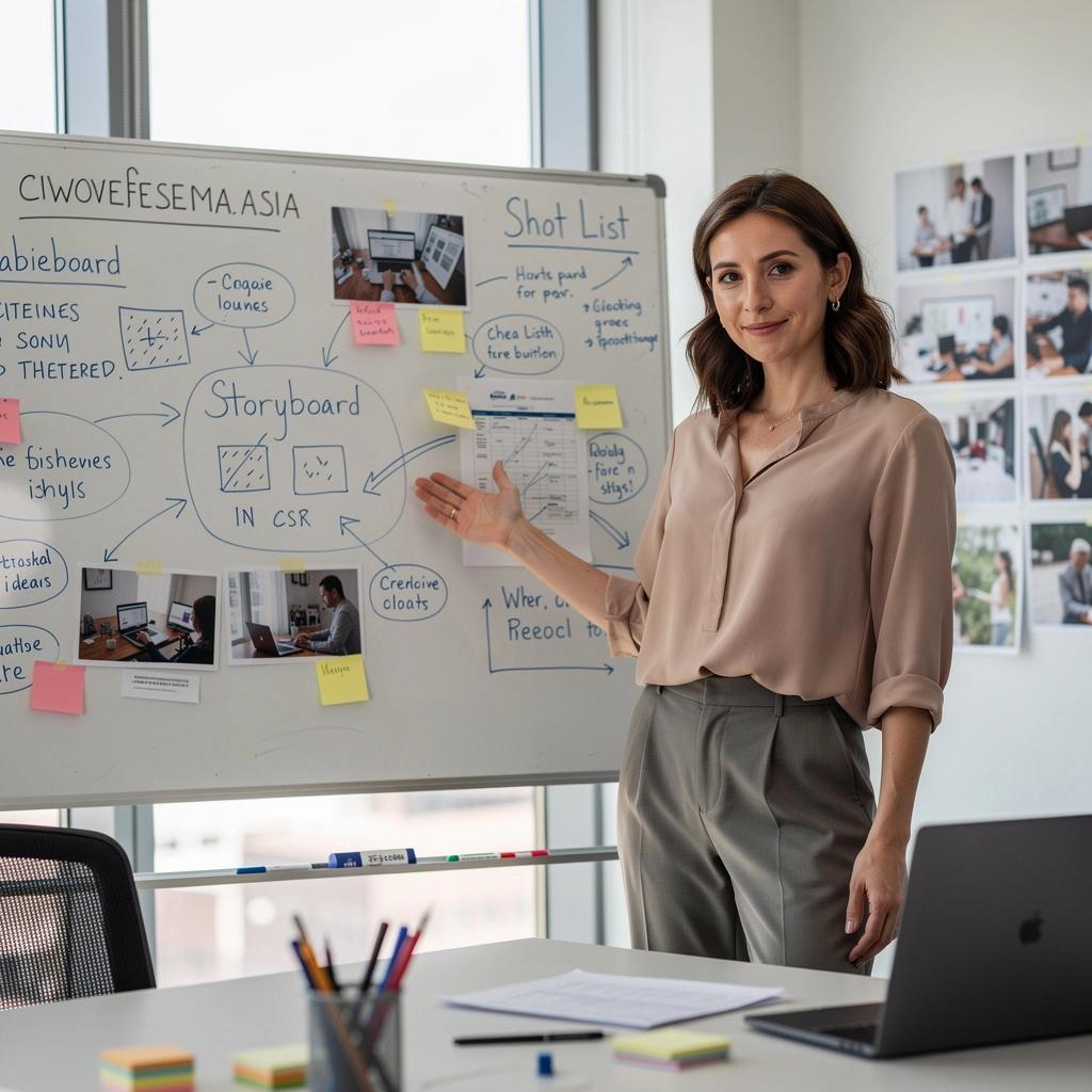 An editor working on a computer, enhancing a corporate video with advanced editing software.